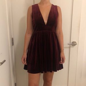 Urban Outfitters Deep V Velvet Dress